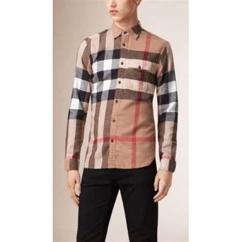 camicia burberry flanella|Burberry Cotton Polo .